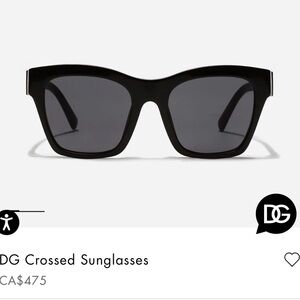 Dolce & Gabbana Black Crossed Sunglasses